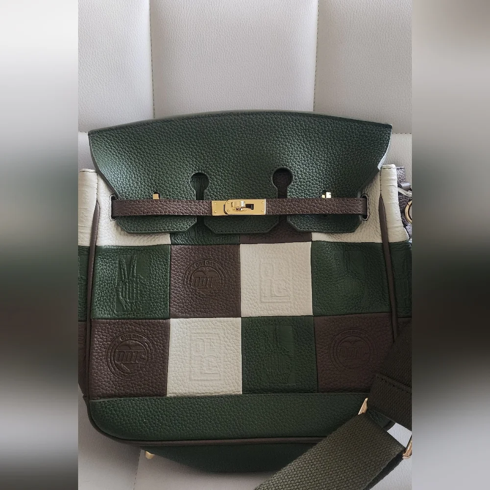 Leo Stytch Elegant‎ Green and Brown Women's Bag